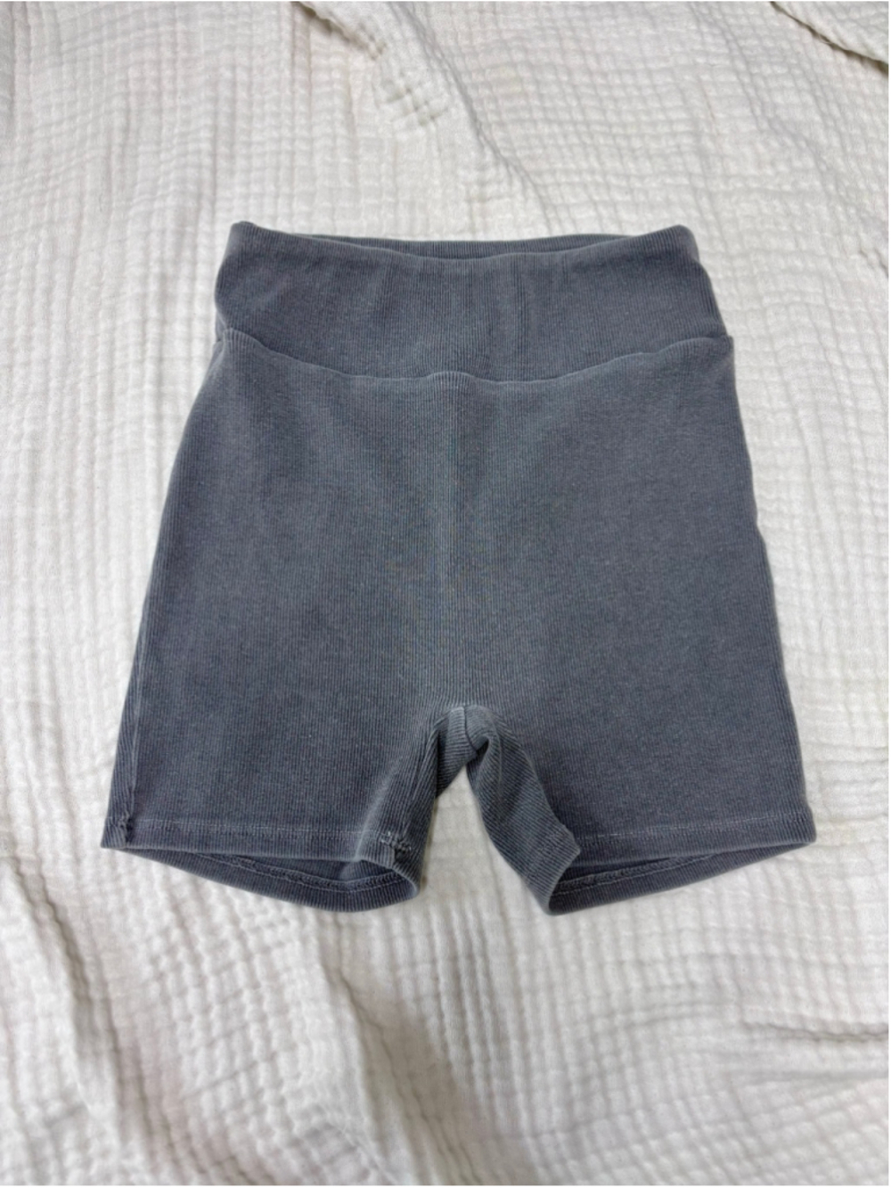 Women's Bijou Ribbed Bike Shorts Grey Size M
